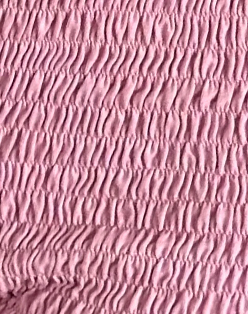 Ritala Shirred Micro Shorts in Flamingo Pink - Image 7