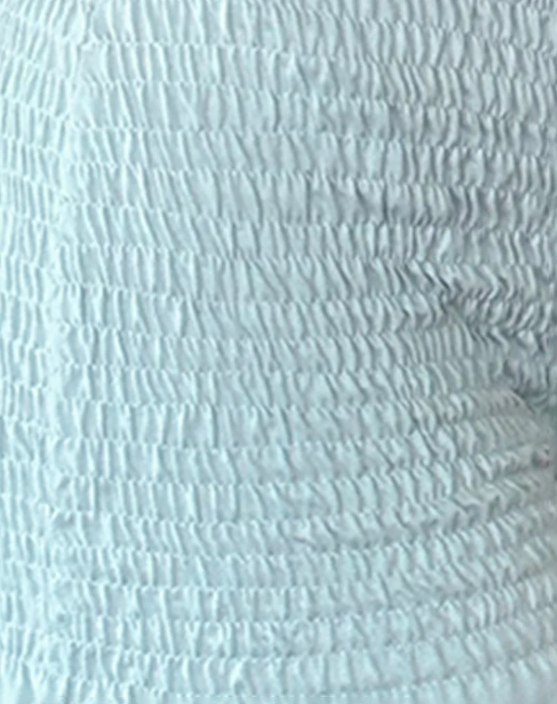 Ritala Shirred Micro Shorts in Powder Blue - Image 5