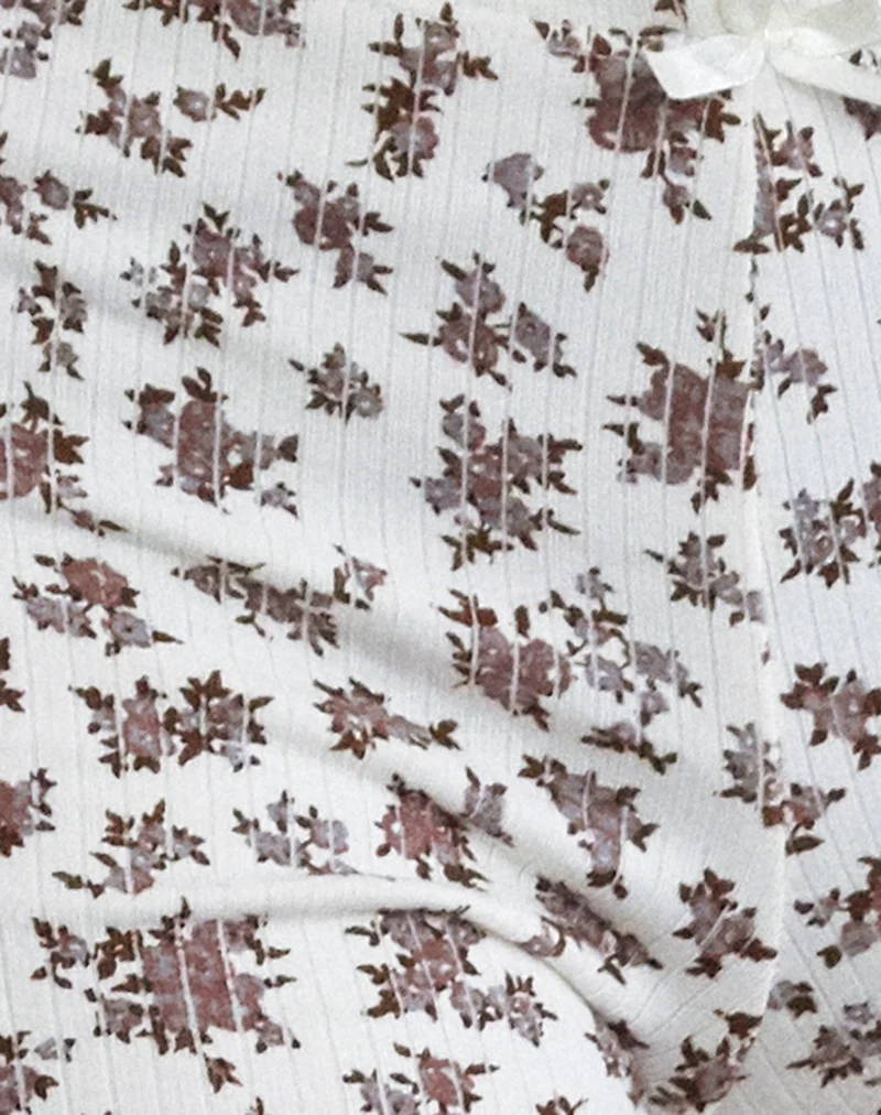 Ritulia Ribbed Micro Short in Ditsy Floral Cream - Image 7