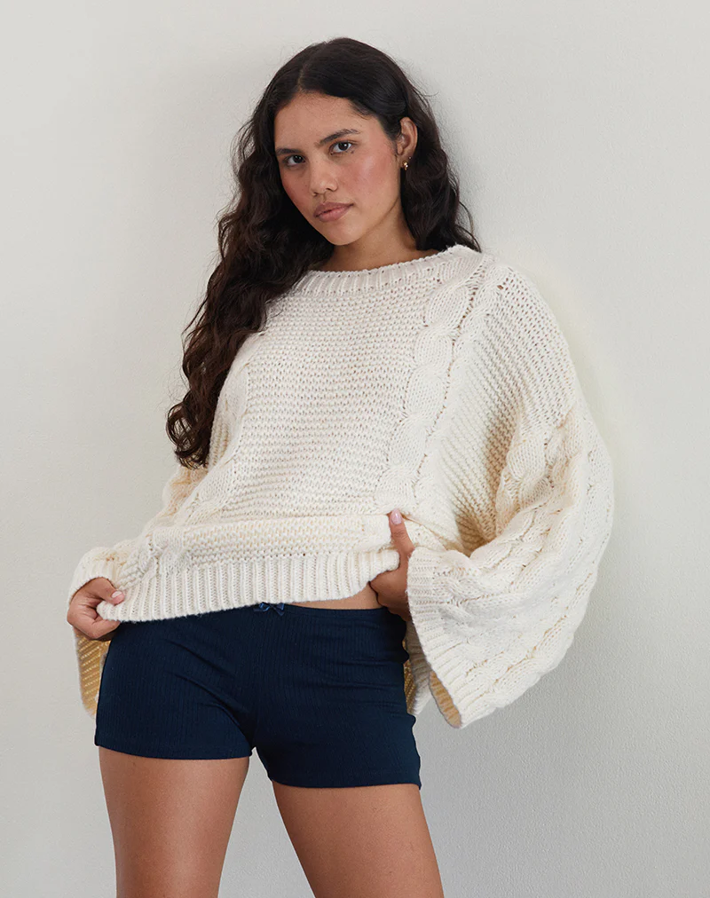 Ritulia Ribbed Micro Short in Navy - Image 2