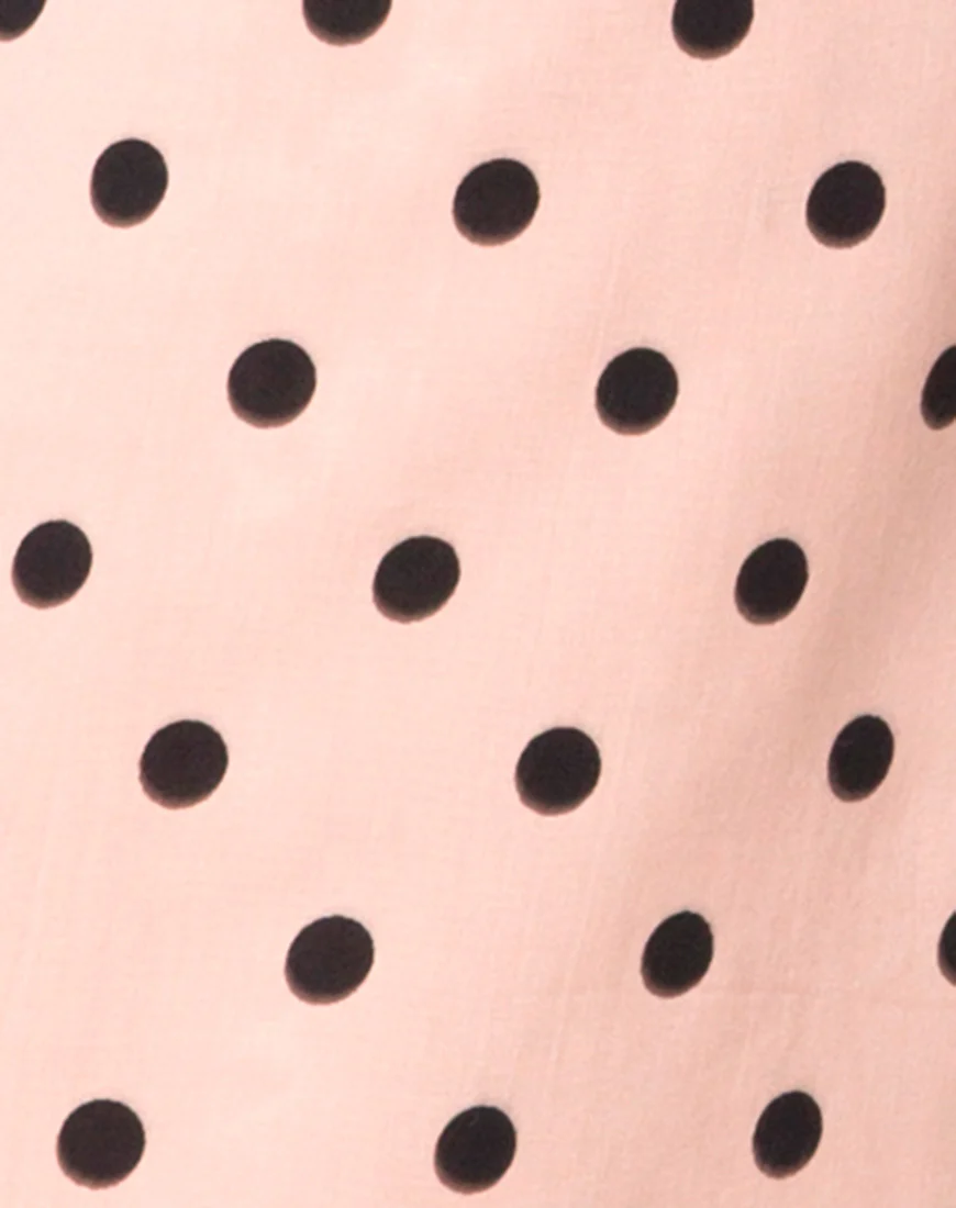 Riva Dress in New Polka Nude Black - Image 5