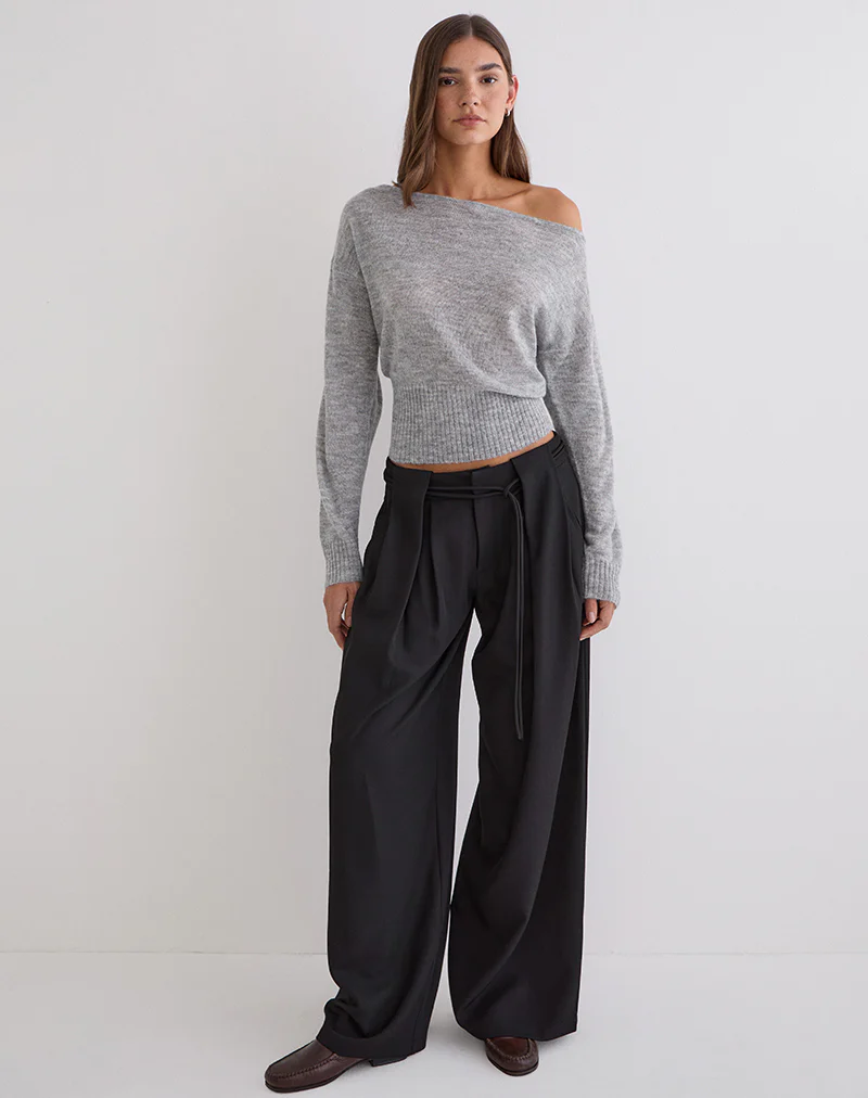 Rivela Tie Waist Trouser in Black - Image 4