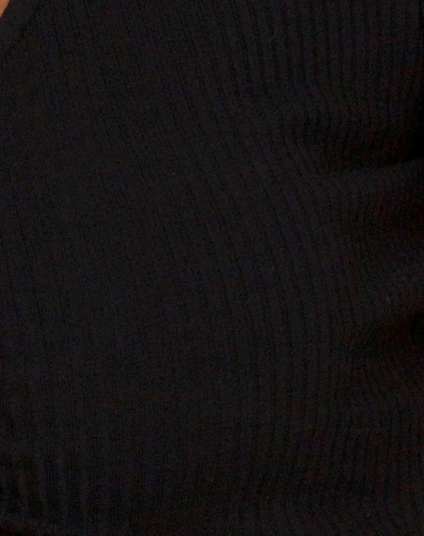 Rivera Crop Top in Rib Black - Image 5