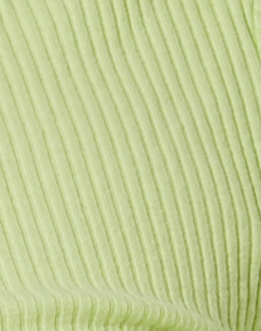 Rivera Crop Top in Rib Lime - Image 5