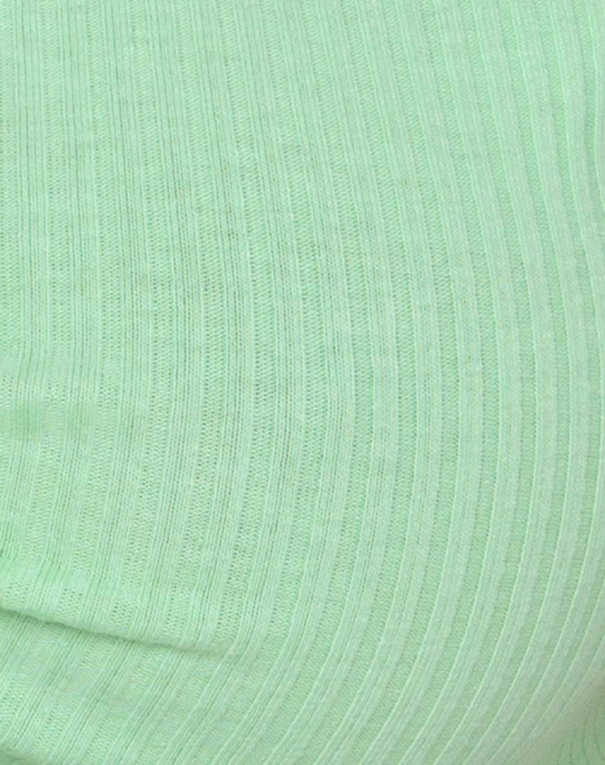 Rivera Crop Top in Rib Neo Mint - Image 5