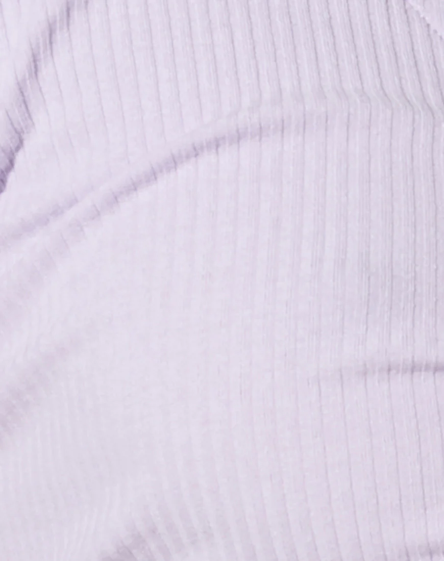 Rivera Crop Top in Rib Violet - Image 5
