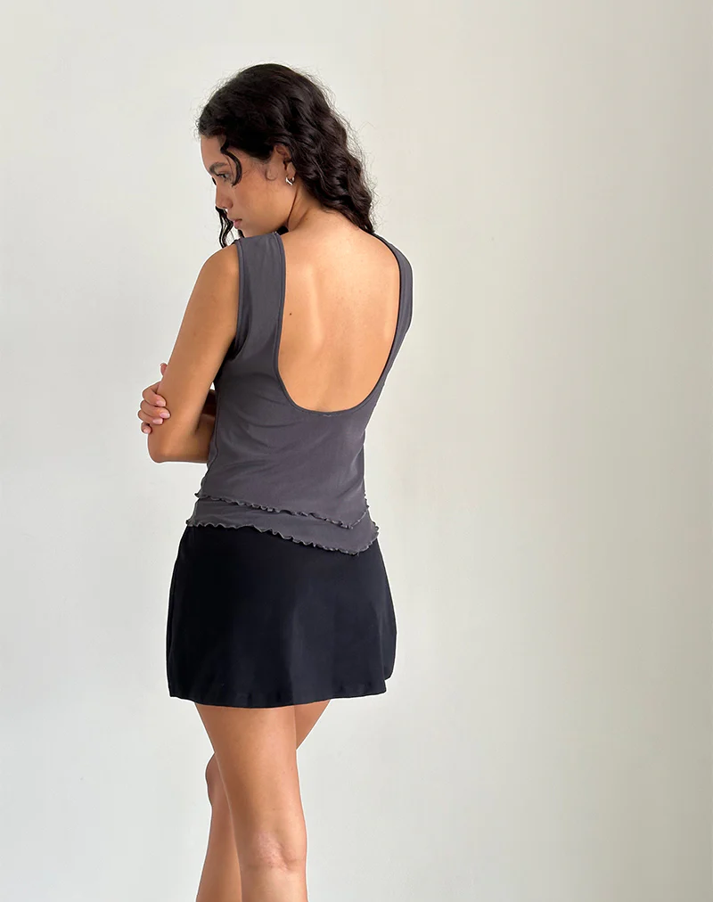 Rochie Asymmetric Top in Mesh Ocean Storm - Image 2
