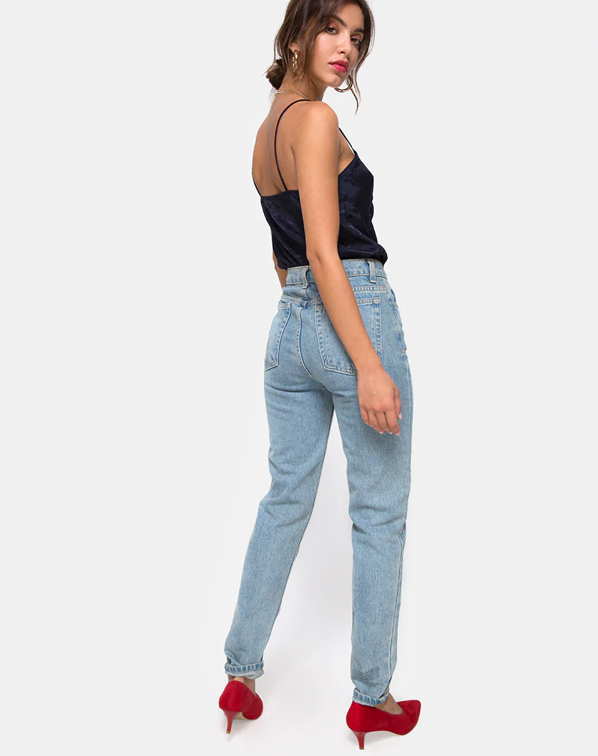 Rodice Bodice in Satin Rose Navy - Image 4