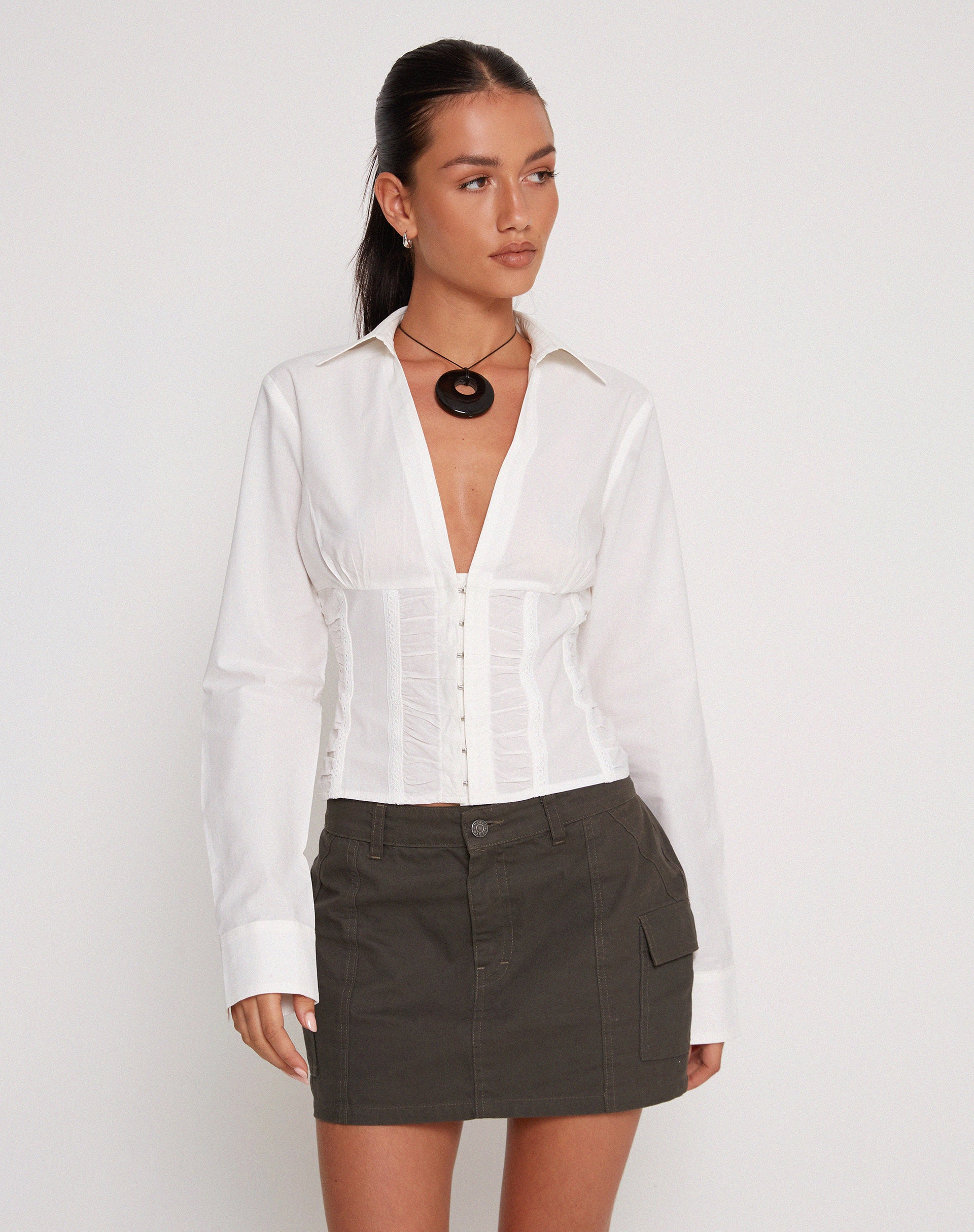 Rohan Long Sleeve Fitted Shirt in Poplin White - Image 5