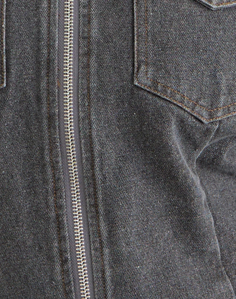 Rohana Jacket in Denim Grey Wash - Image 7
