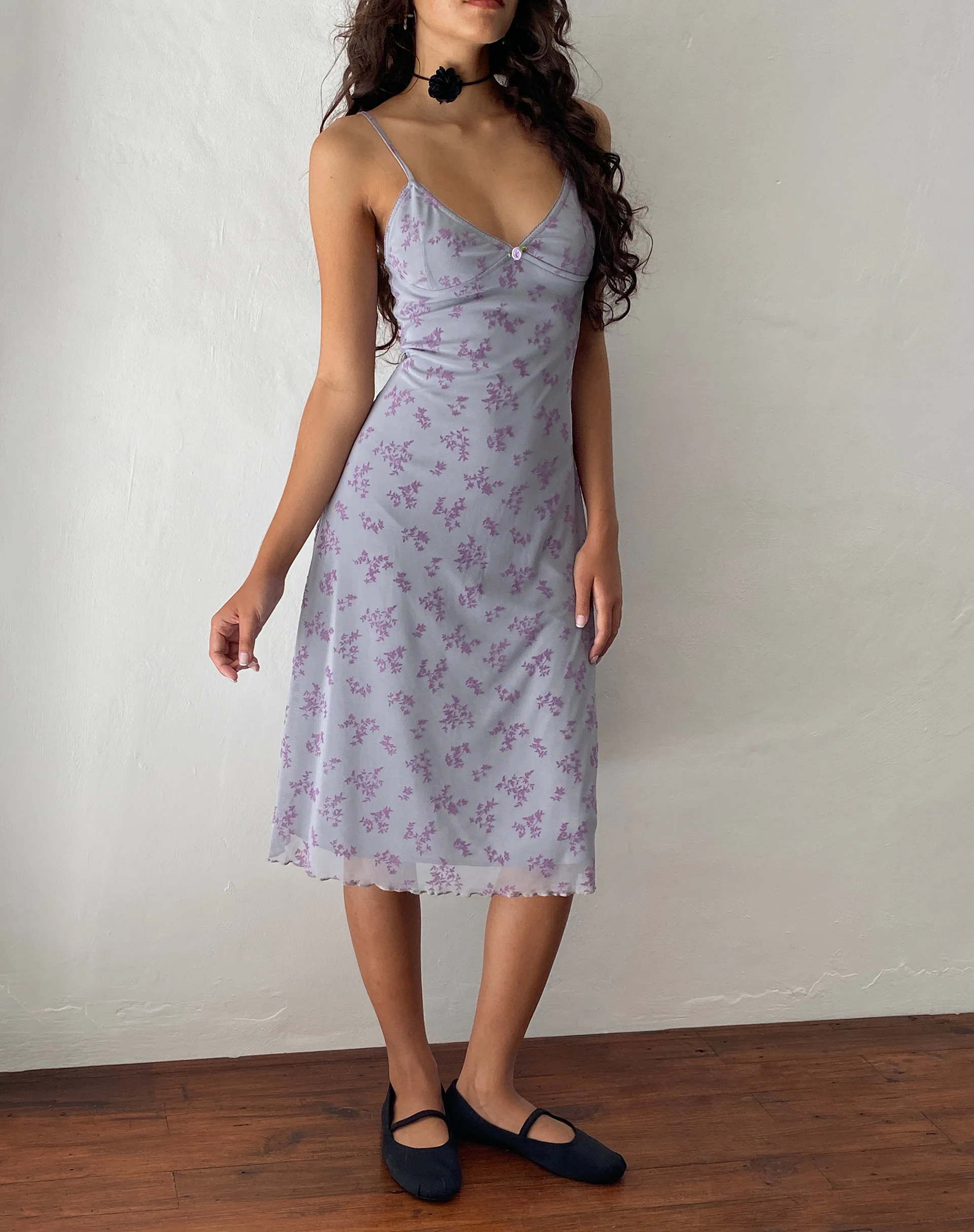 Rohaya Midi Dress in Purple Botanist Flock - Image 2