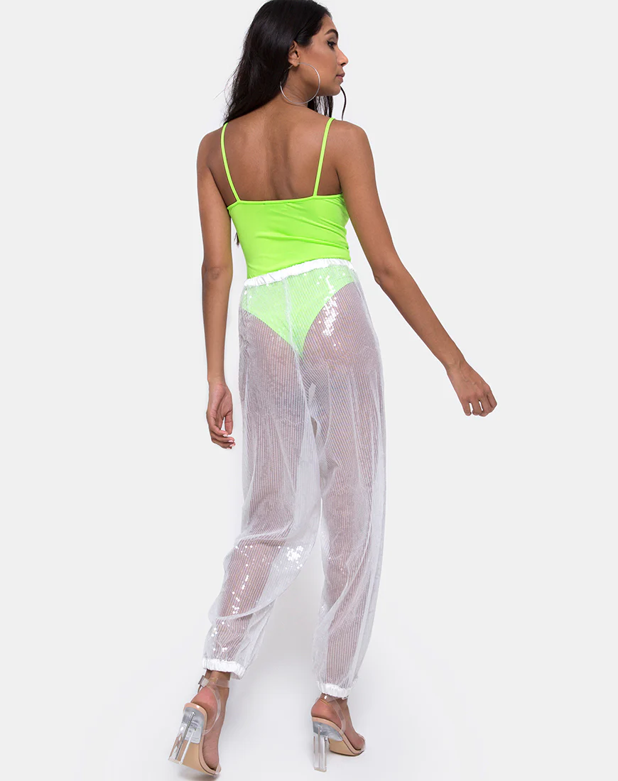 Roid Trouser in Sheer White Clear Crystal - Image 4