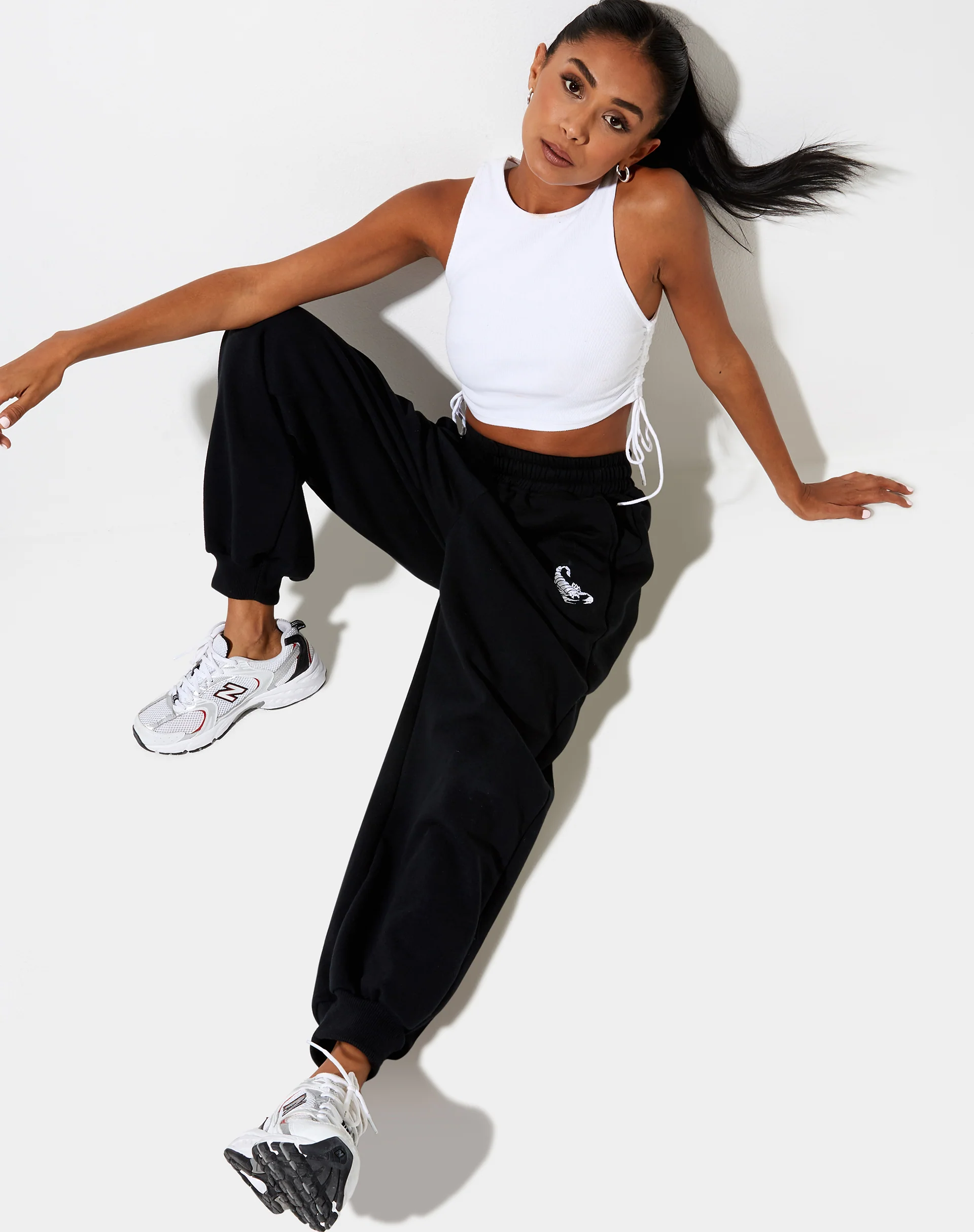 Roider Jogger in Black with Scorpion White Embro - Image 4