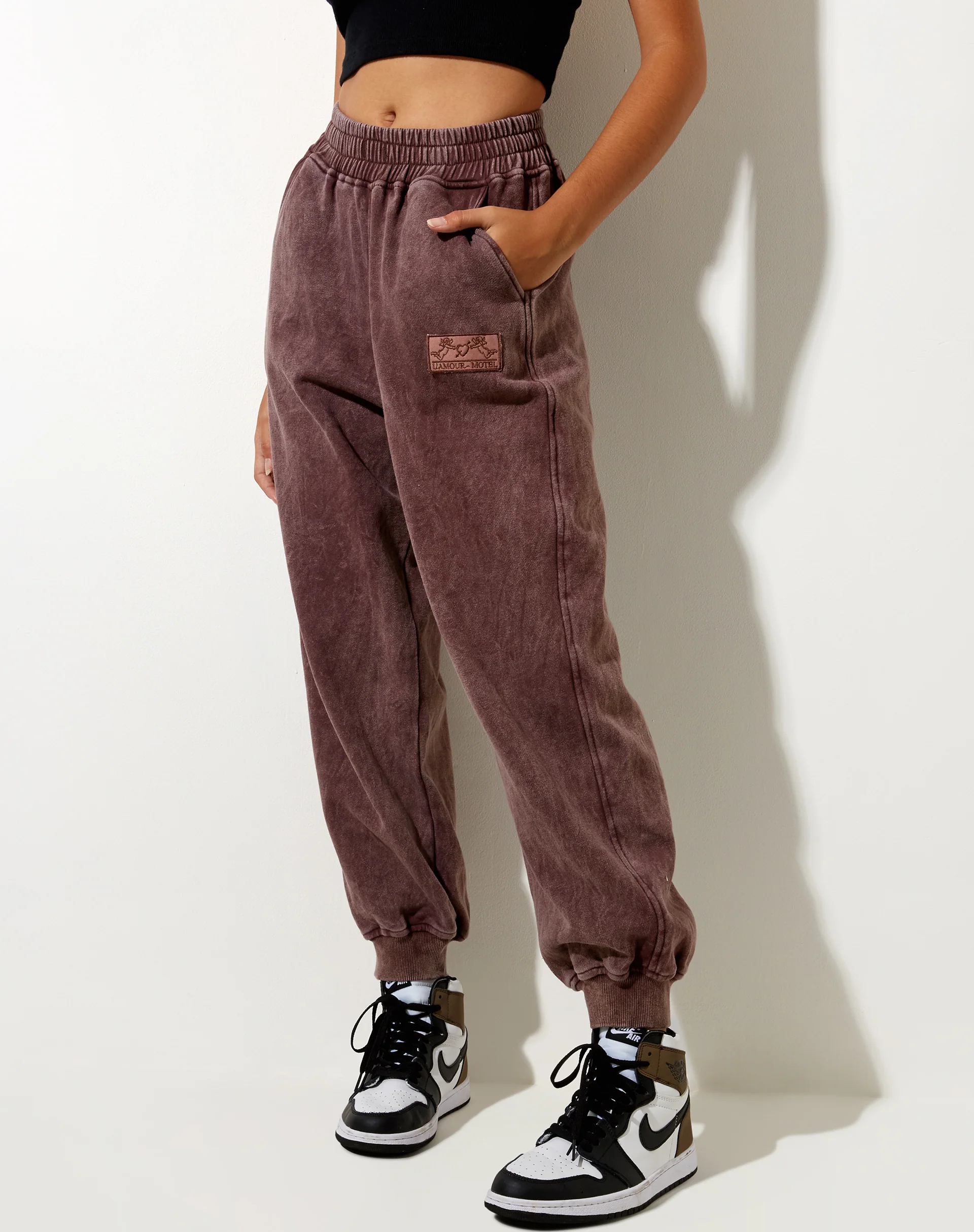 Roider Jogger in Brown Wash L'Amour Motel Label Embro - Image 2