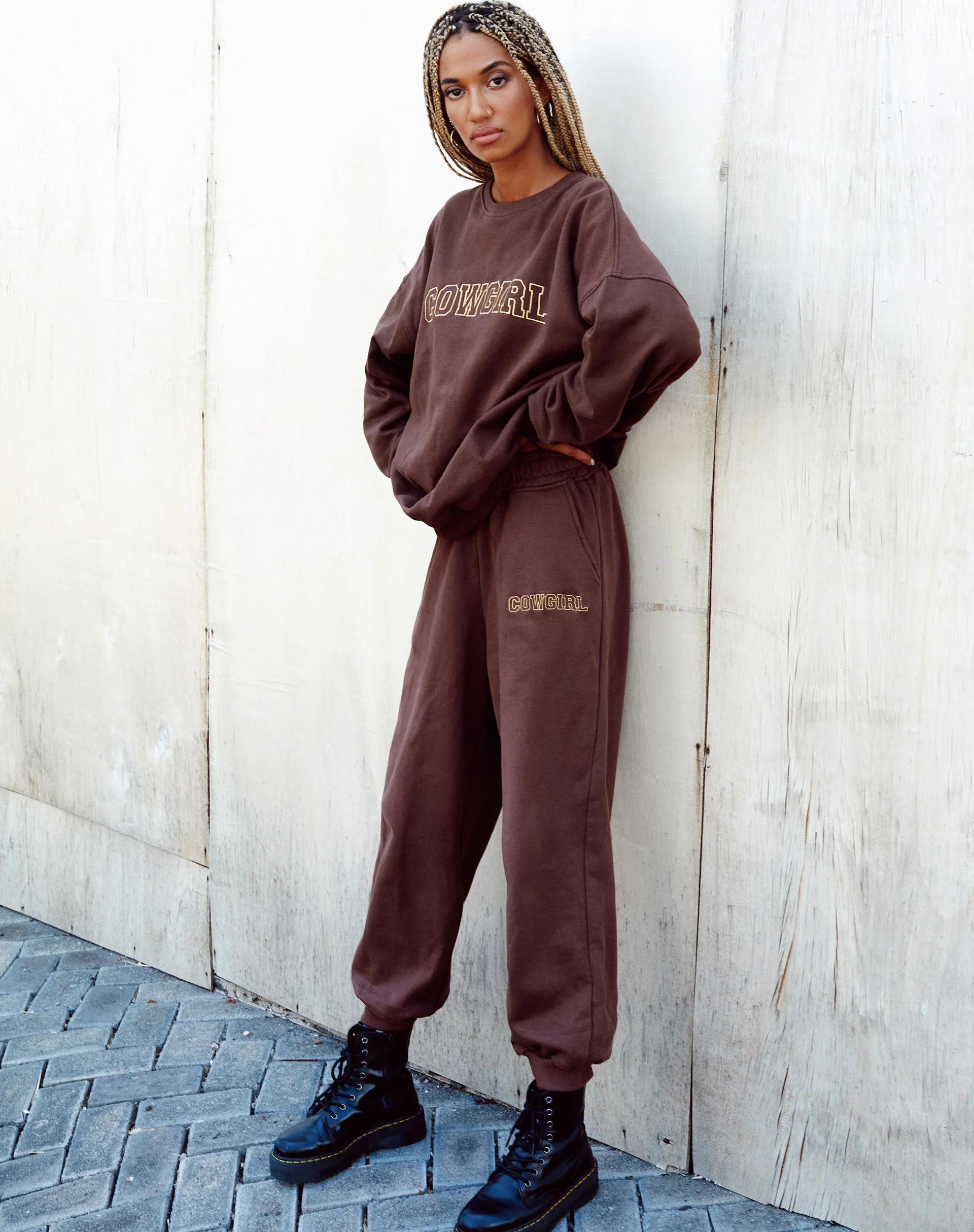 Roider Jogger in Deep Mahogany 'Cowgirl' Gold Embro - Image 2