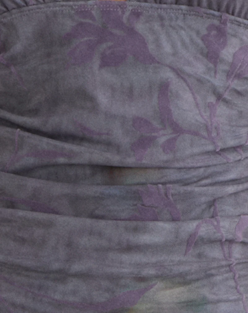 Rokoyo Halterneck Midi Dress in Flare Flower Purple - Image 5