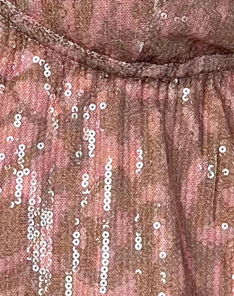 Rokudo Halterneck Top in Boho Batik Sequin Pink - Image 6