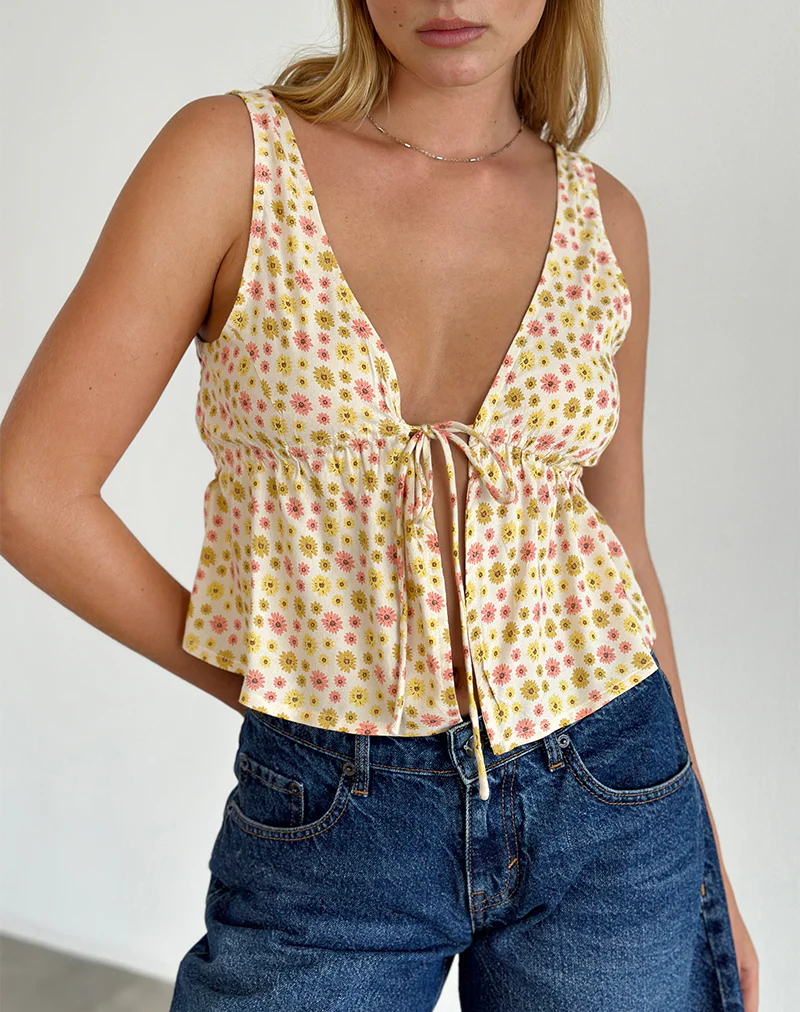 Rolia Cami Top in Daisy Chain Cream - Image 4