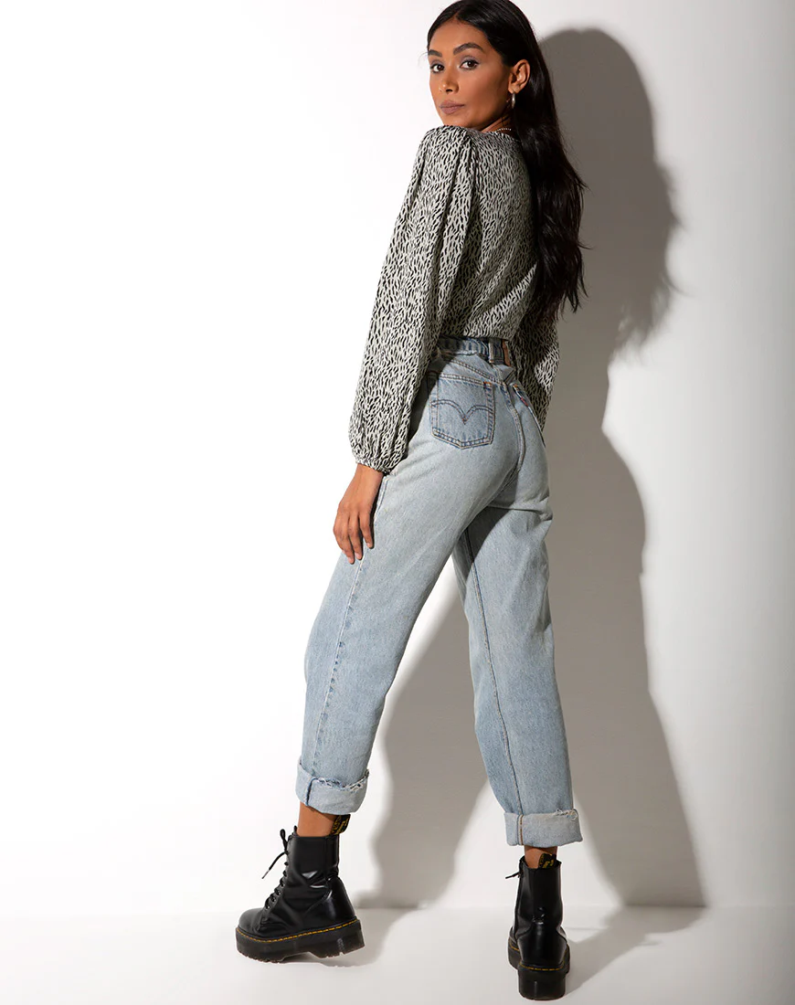 Roma Long Sleeve Top in Mini Jaguar - Image 4