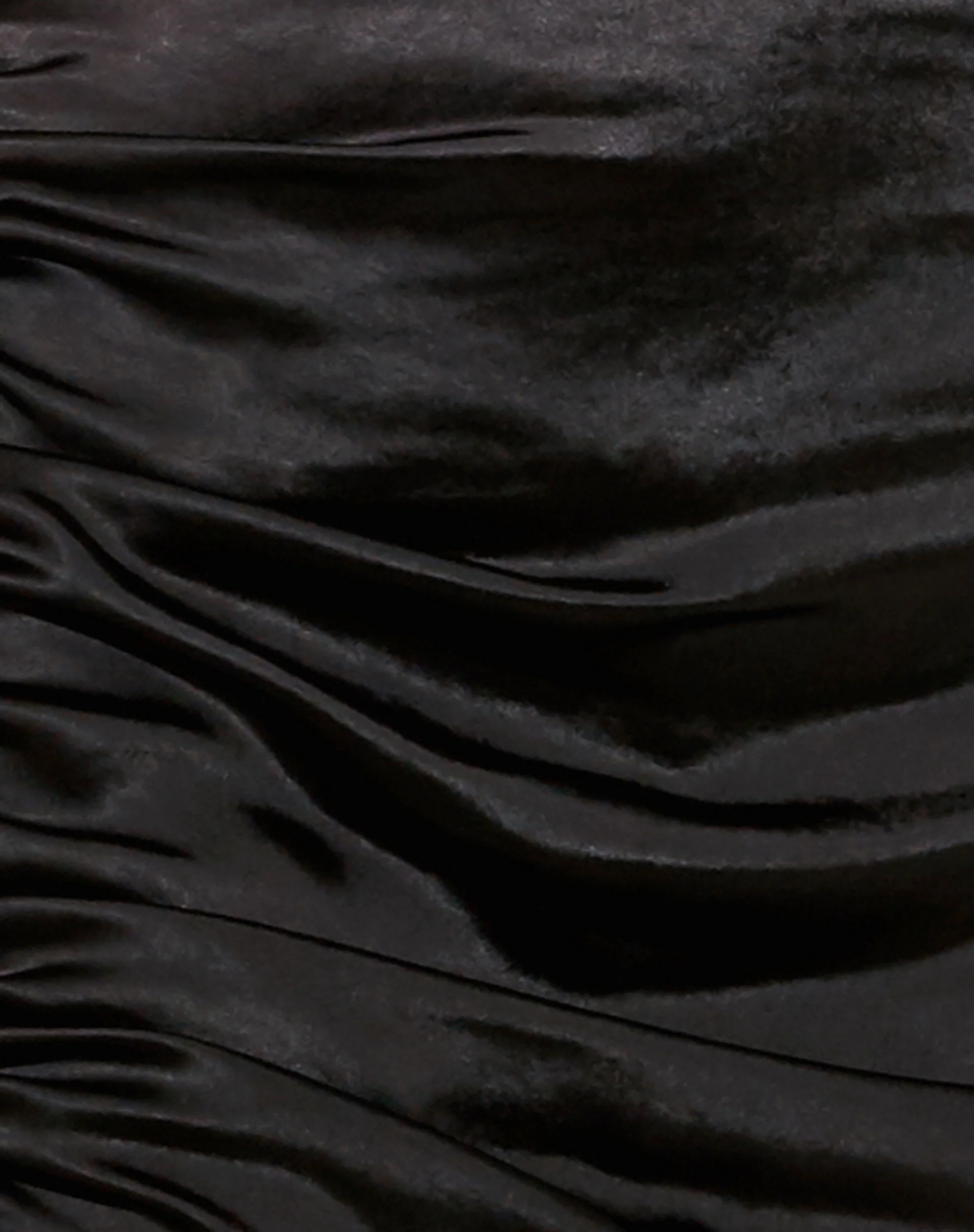 Romalia Mini Skirt in Satin Black - Image 5