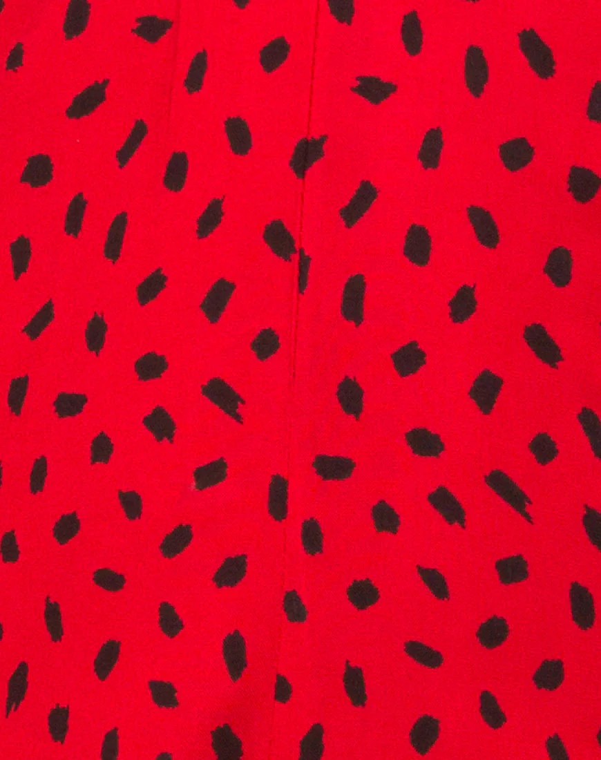 Romalo Playsuit in Mini Diana Dot Red and Black - Image 5
