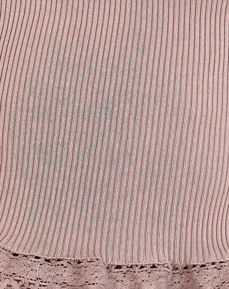 Romane Sleeveless Top in Dusty Rose Rib Knit - Image 6