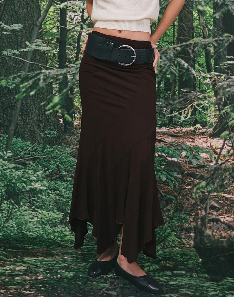 Rombe Maxi Skirt in Bitter Chocolate - Image 4