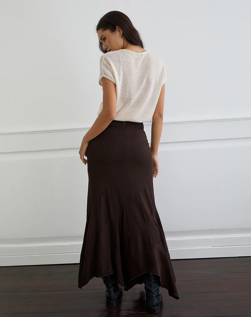 Rombe Maxi Skirt in Bitter Chocolate - Image 5