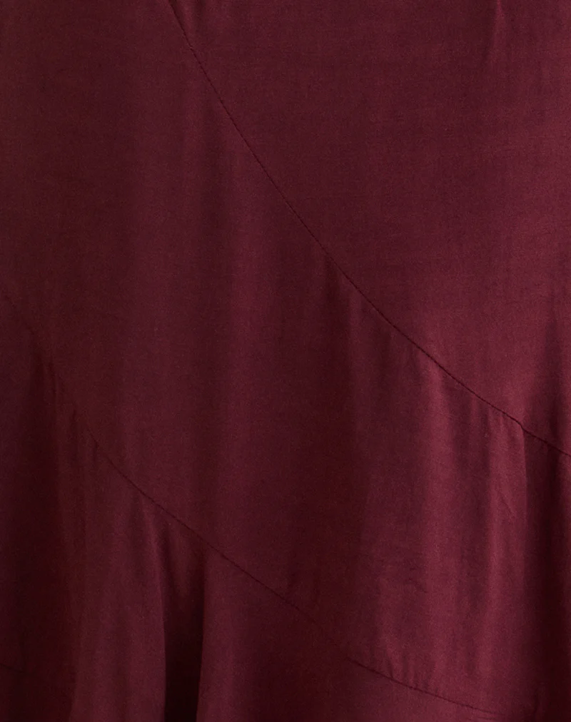 Rombe Maxi Skirt in Maroon - Image 5