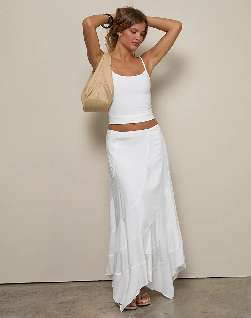 Rombe Seamed Fairy Maxi Skirt in Ivory - Image 2