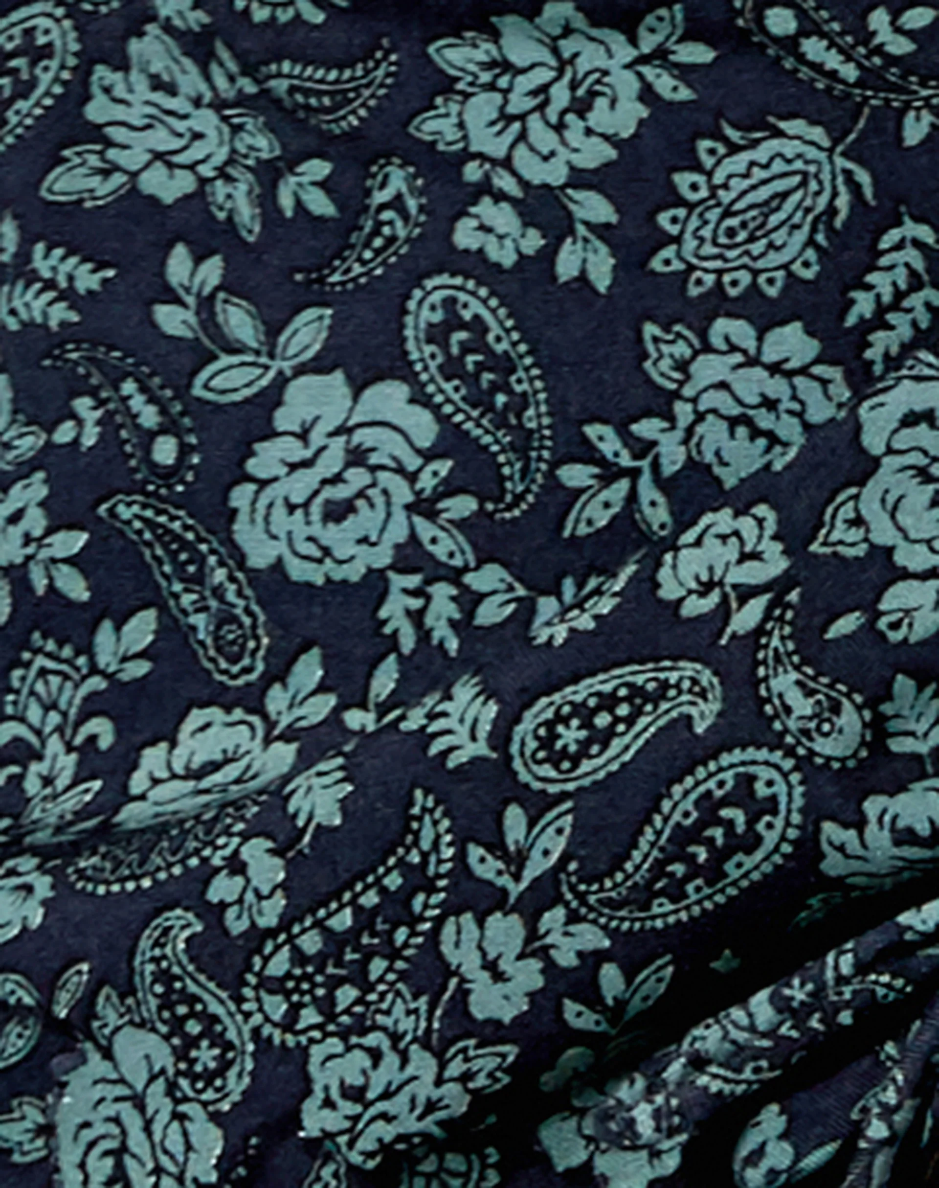 Romina Long Sleeve Top in Mono Paisley Sage - Image 5
