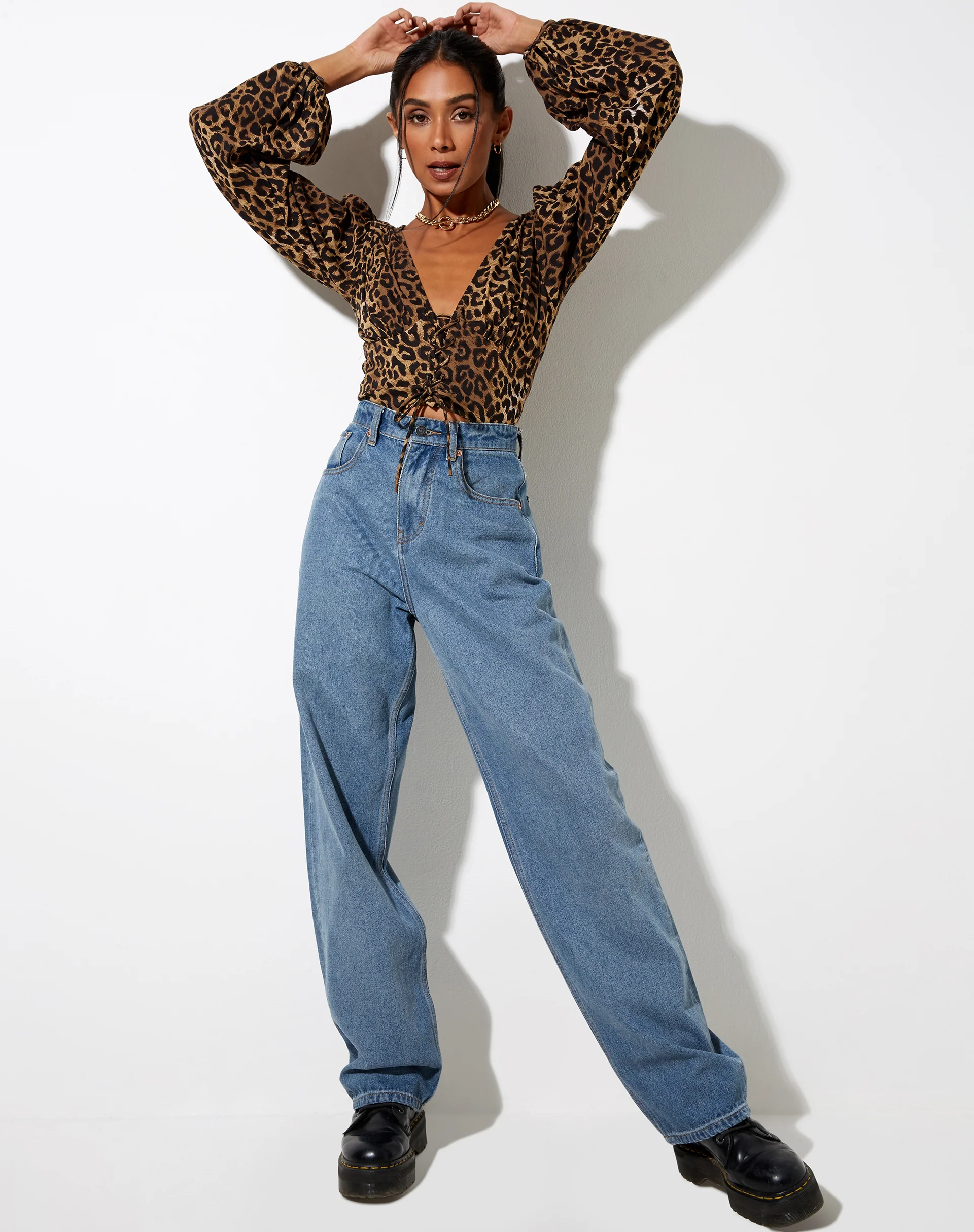 Romina Top in Night Leopard Brown - Image 4