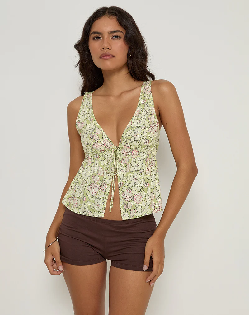 Ronia Top in Blooming Lily Green - Image 2