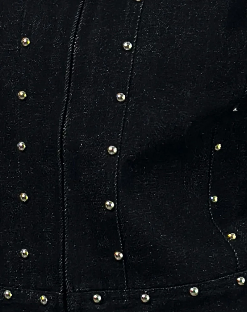 Ronira Jacket Chambray Studs in Black - Image 7