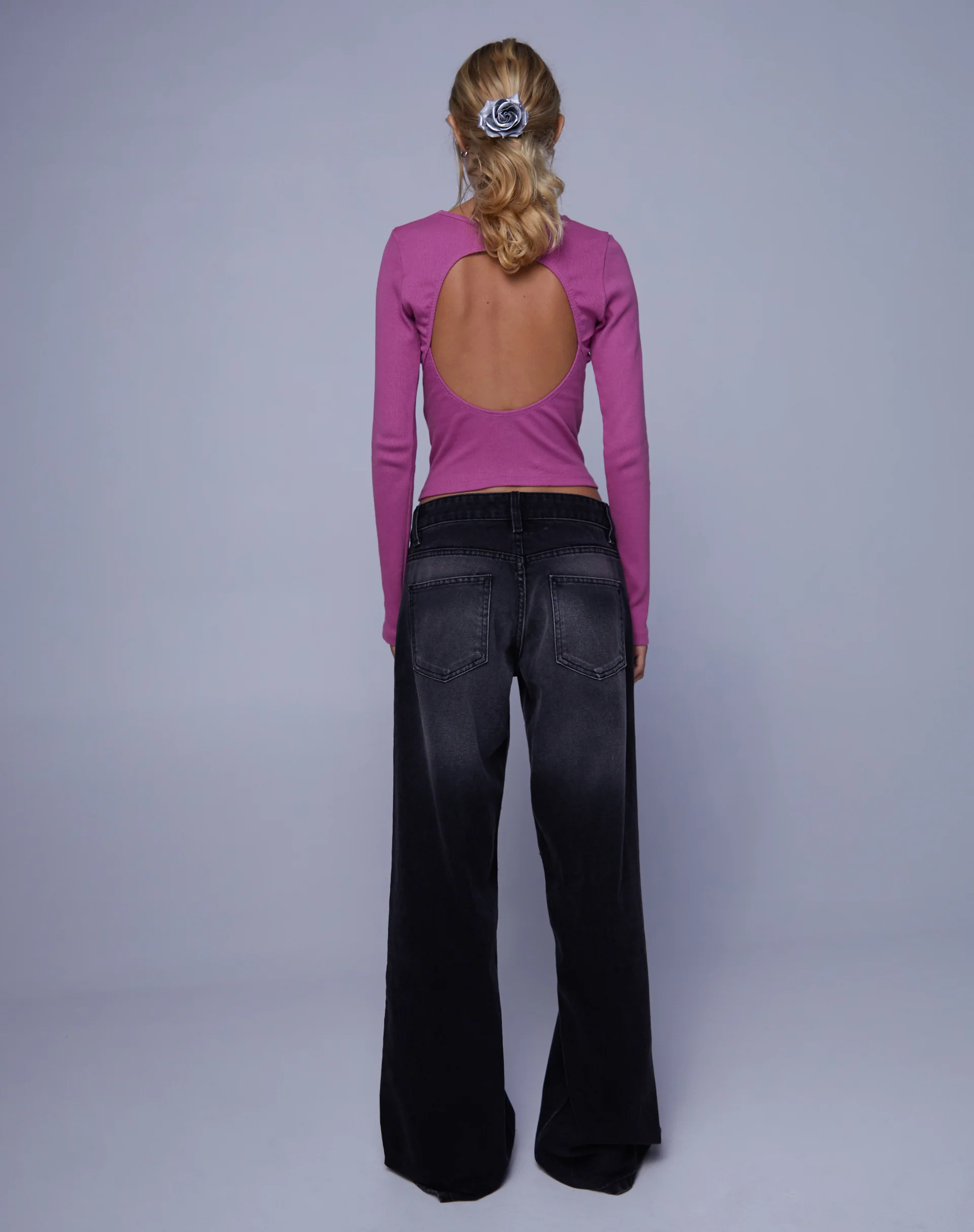 Roomy Extra Wide Low Rise Jeans in Extreme Black Wash - Image 2