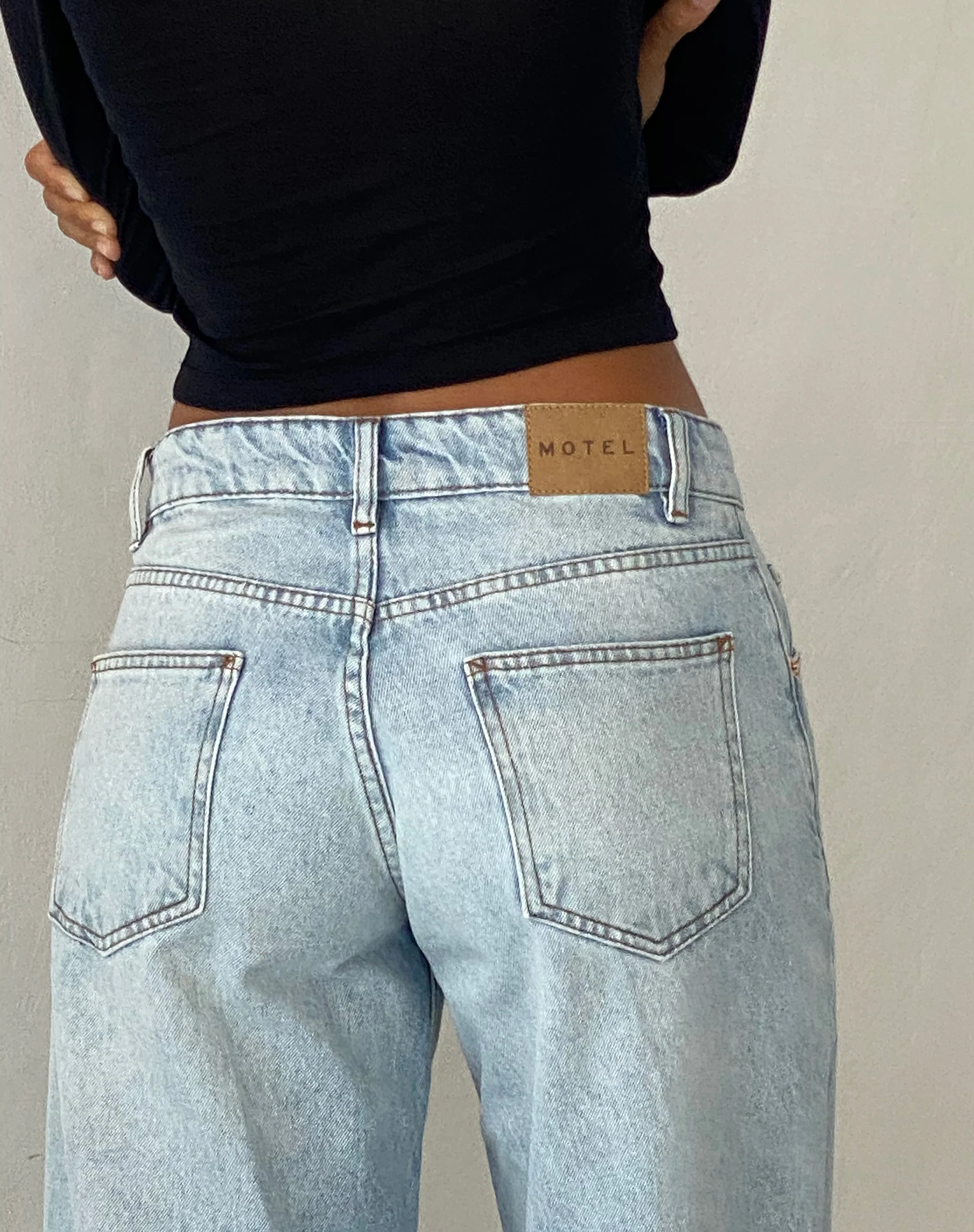Roomy Extra Wide Low Rise Jeans in Extreme Light Blue Wash - Image 2