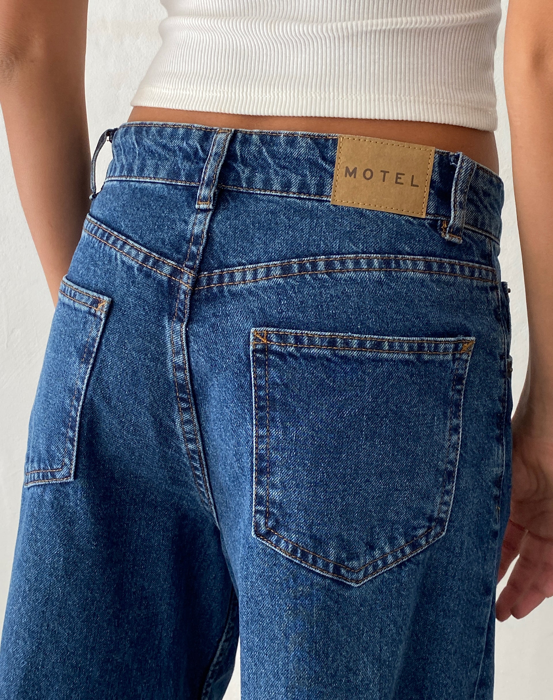 Roomy Mid Rise Long Jorts in Mid Blue Used - Image 4