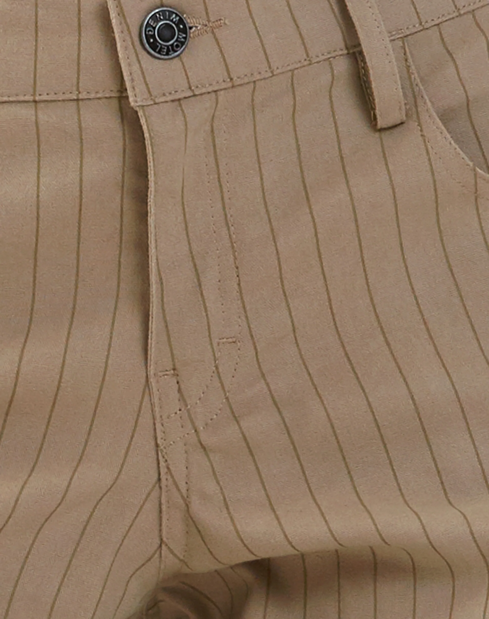 Roomy Low Rise Extra Wide Trousers in Pinstripe Stone - Image 6
