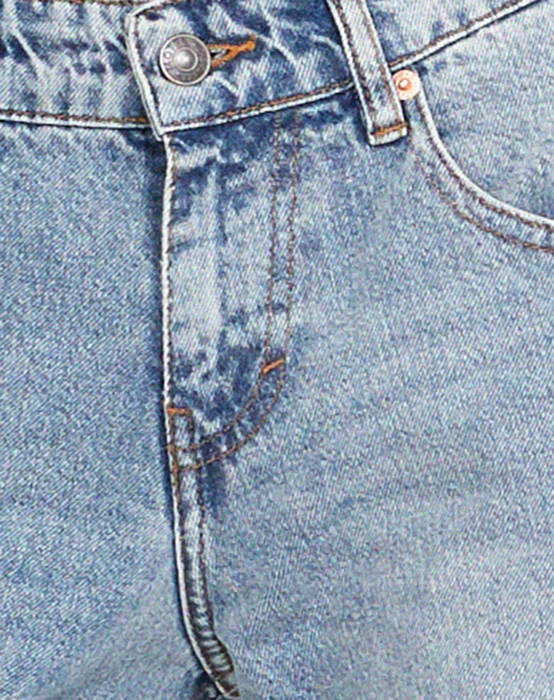Roomy Extra Wide Raw Hem Low Rise Jeans in Vintage Blue Wash - Image 5