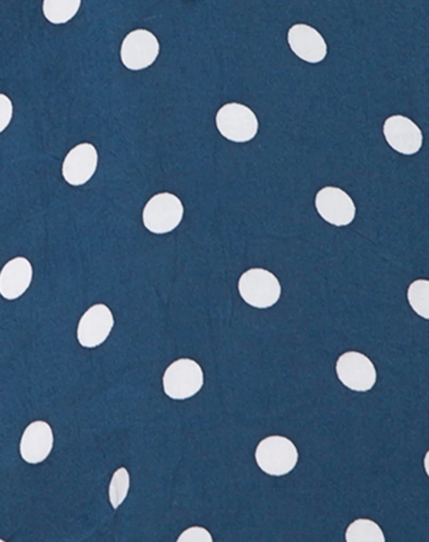 Roppan Slip Dress in Medium Polka Navy - Image 4