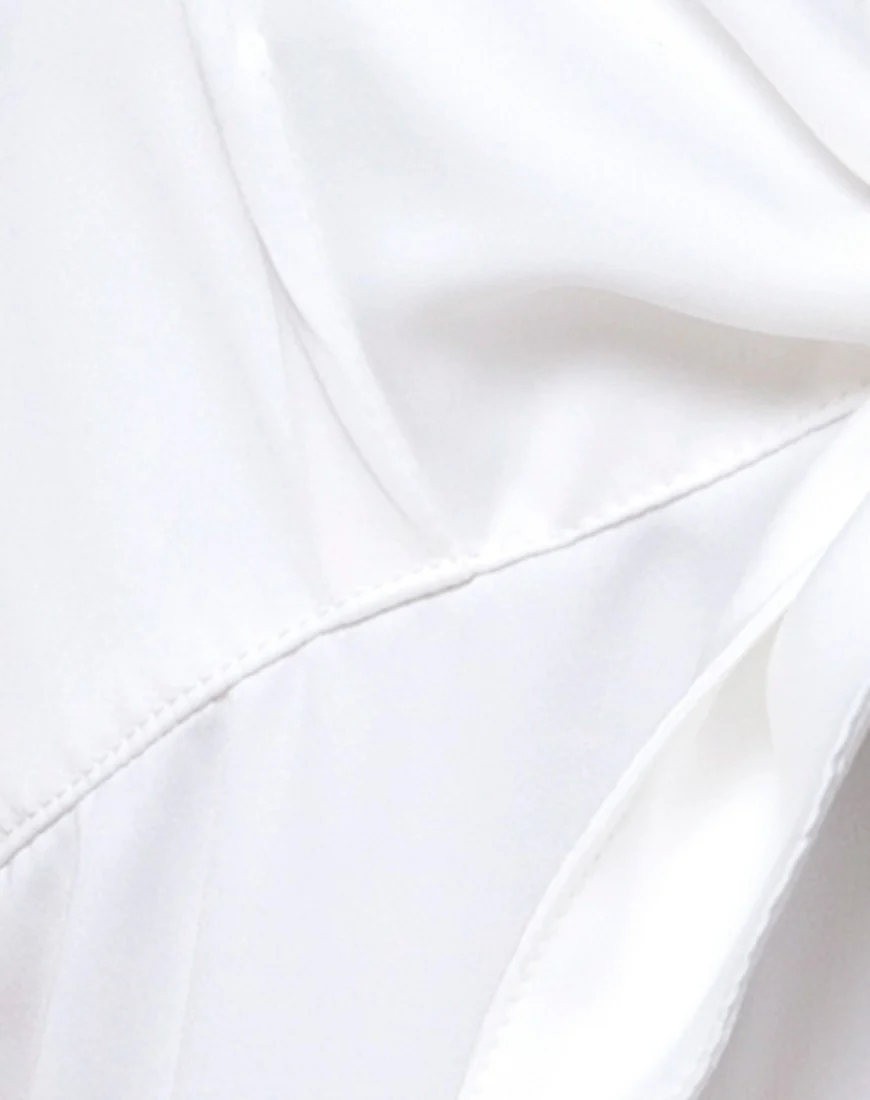 Roppan Slip Dress in Satin Ivory - Image 5