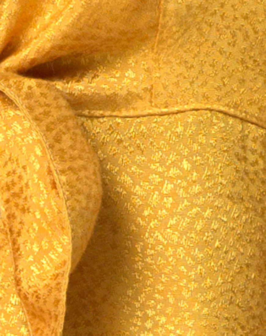 Roppan Slip Dress in Satin Mustard - Image 5