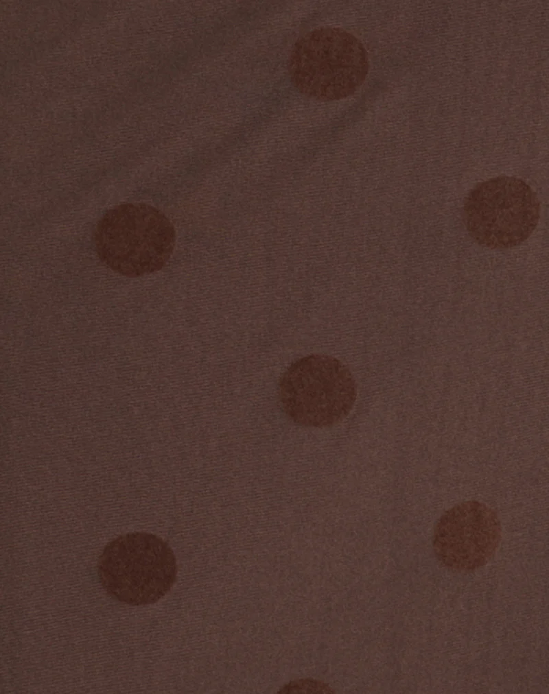 Rosaga Maxi Dress in Big Polka Flock Brown - Image 5