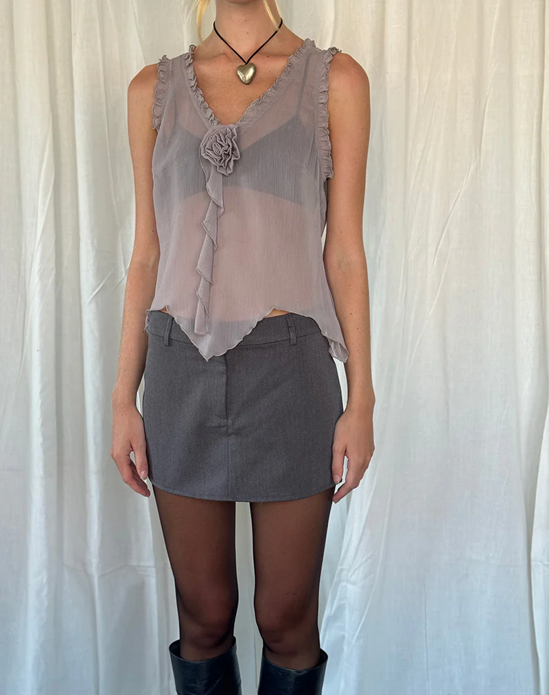 Rosalinda Top in Chiffon Lilac Grey - Image 4