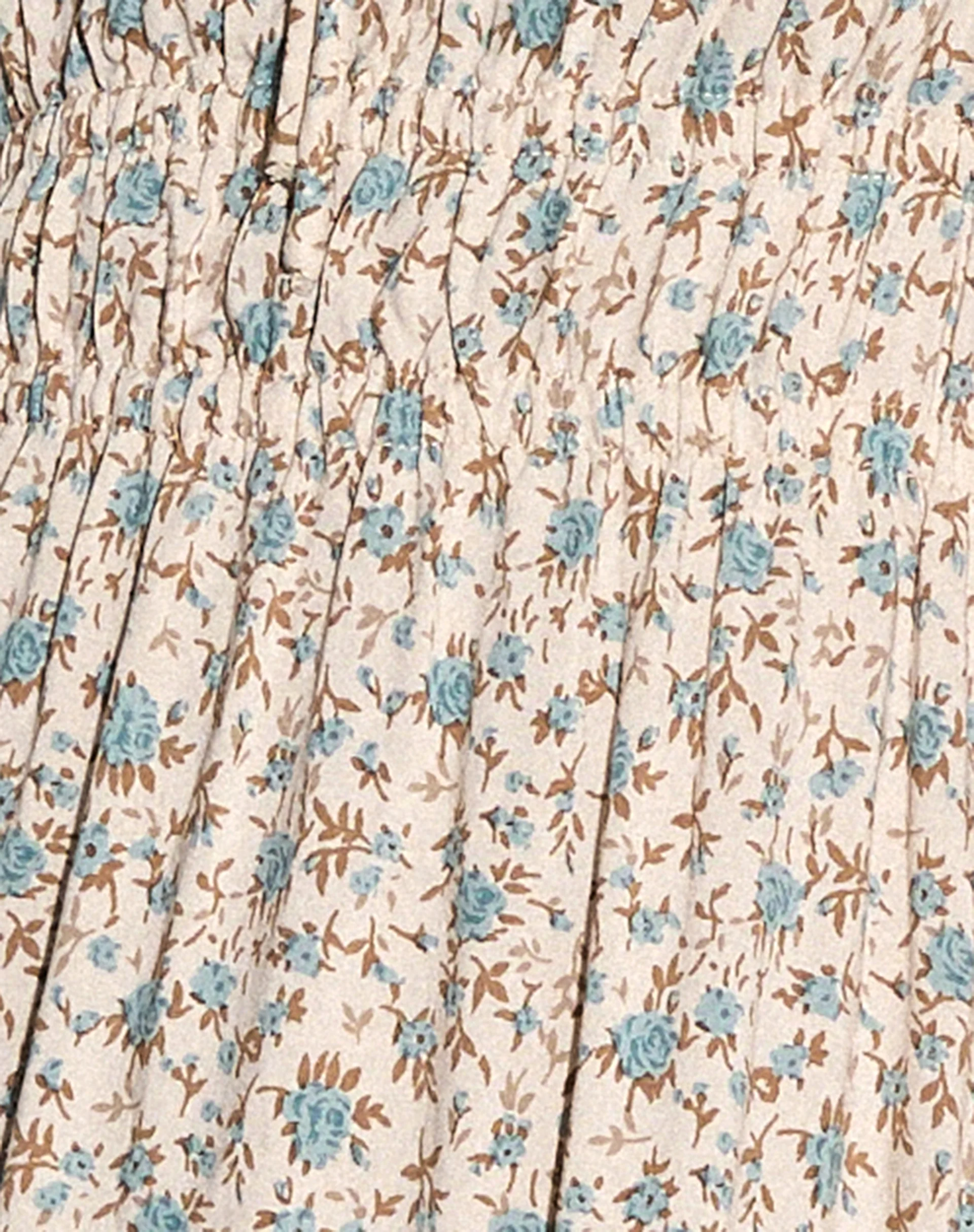 Rosmilly Mini Dress in Antique Blue Floral Ivory - Image 8