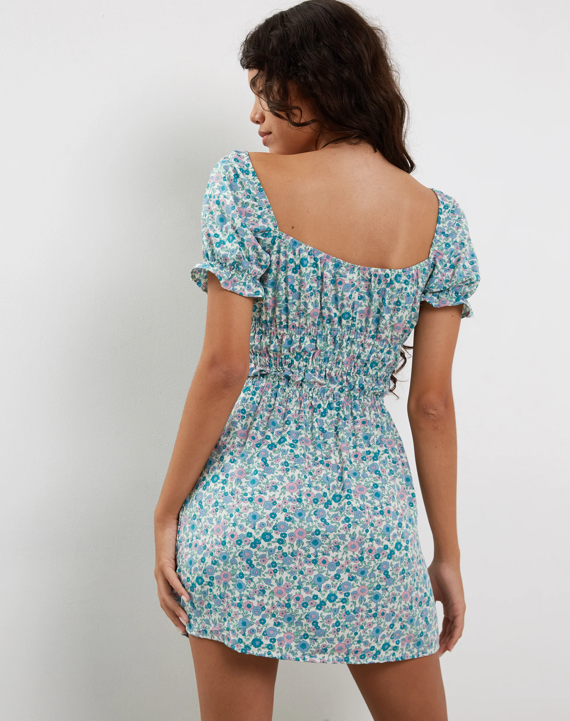 Rosmilly Mini Dress in Flower Power Blue - Image 3