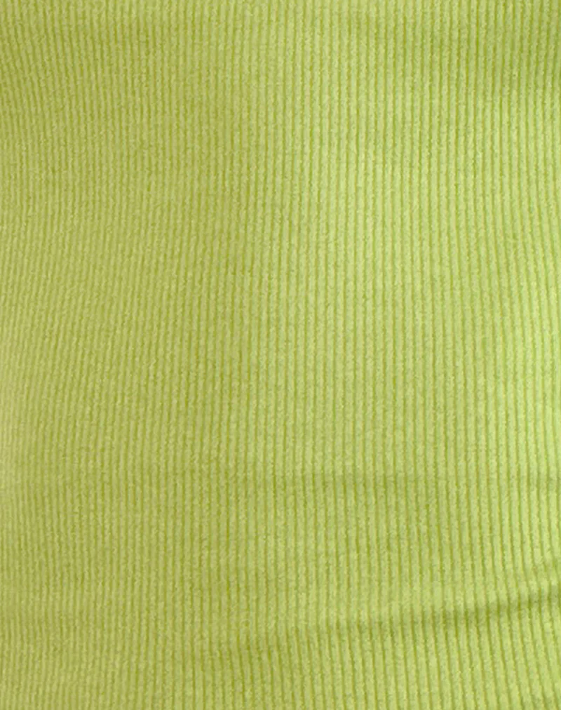 Roxe Ribbed Vest Top in Leaf Green - Image 5