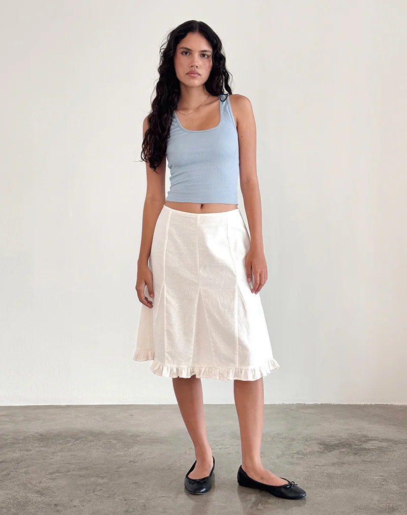 Roxe Ribbed Vest Top in Nantucket Blue - Image 2