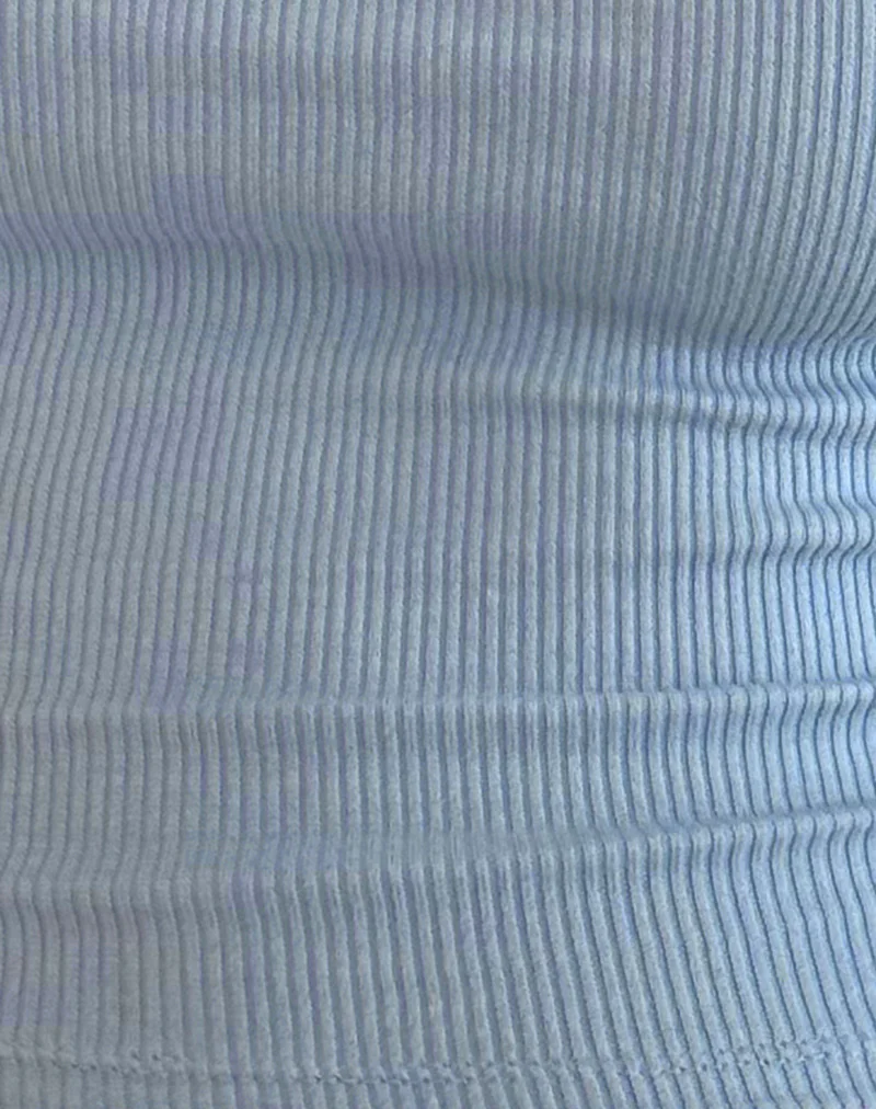 Roxe Ribbed Vest Top in Nantucket Blue - Image 5