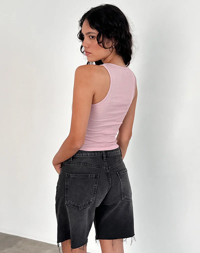Roxe Ribbed Vest Top in Pink Lady - Image 4
